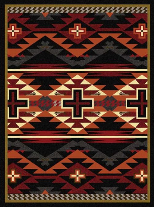 Rustic Cross Black rug