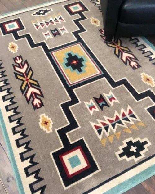old crow suede tuquoise rug 1