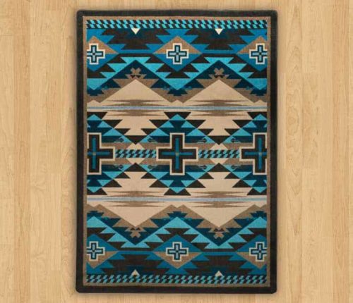 rustic cross turquoise rug