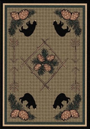 pine cone bears rug