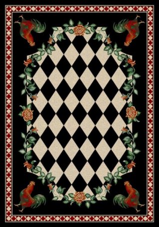 high country rooster black rug