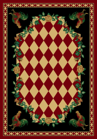 high country rooster red rug