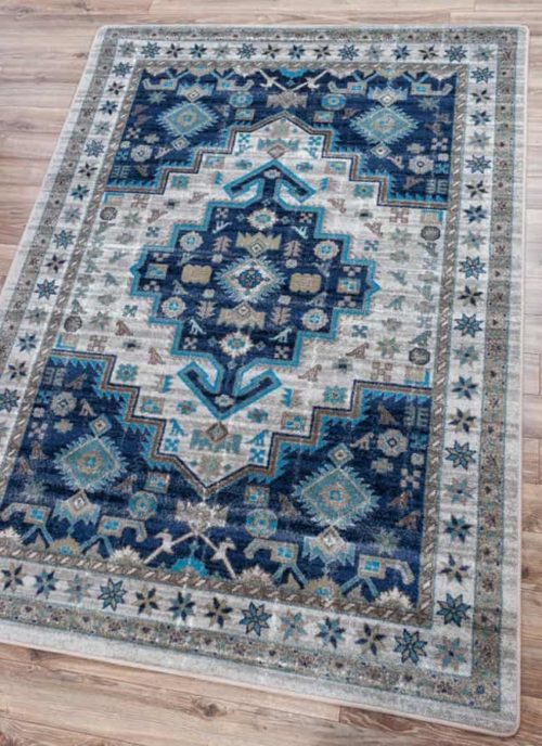 persian version dusk blue area rug