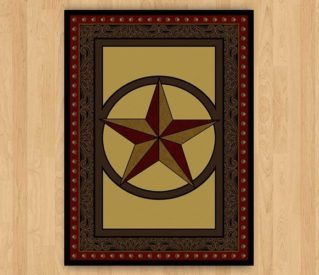 Tooled Leather Star Brown 5x8 1