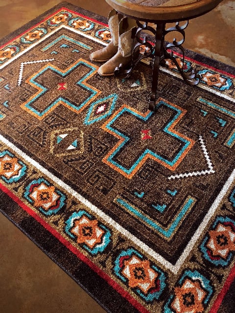 brown rustic western rug