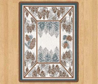 peaceful pines reflection rug