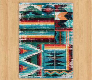 Caverns Turquoise Patchwork rug