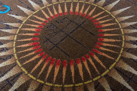 Battle Records Brown Detail Rug