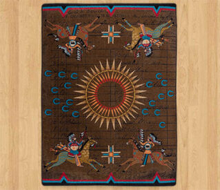Battle Records TURQUOISE Wooden-Background Rug