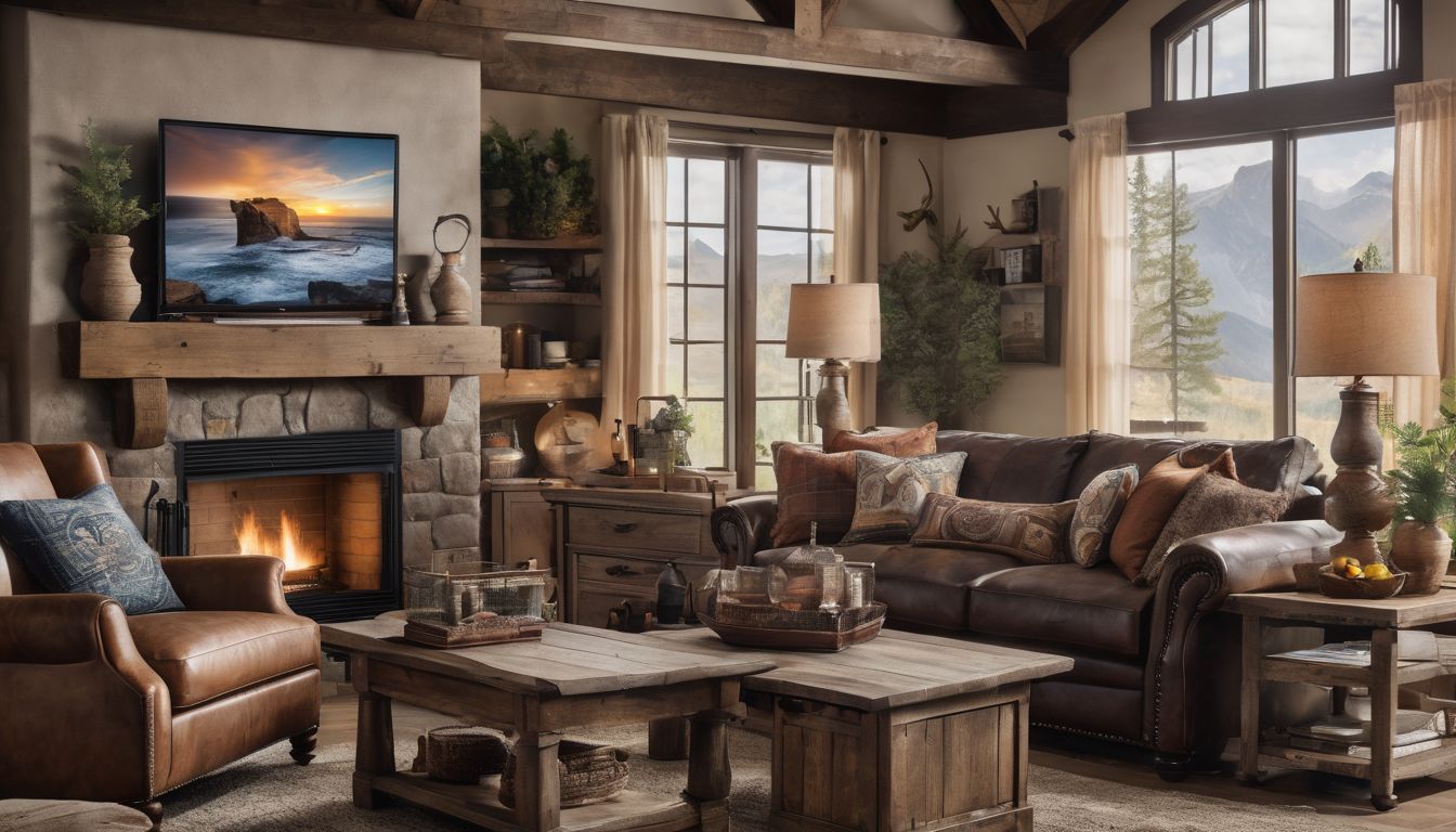 room with rustic western pillows