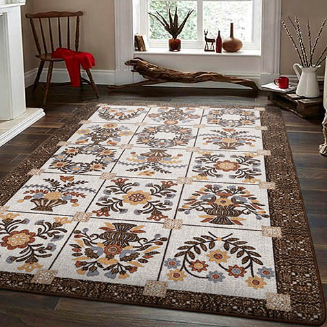 Inspired Quilt Brown Floor Rug