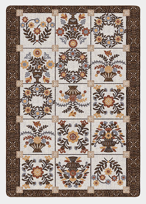 Inspired Quilt Brown Offwhite Rug