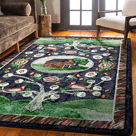 Home Sewn Midnight Dining Area Rug