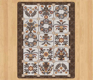 Inspired Quilt Brown Wooden Background