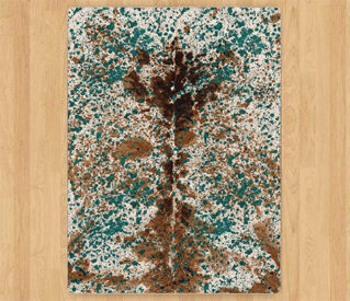 Splatter Cowhide Green Turquoise Wooden Background