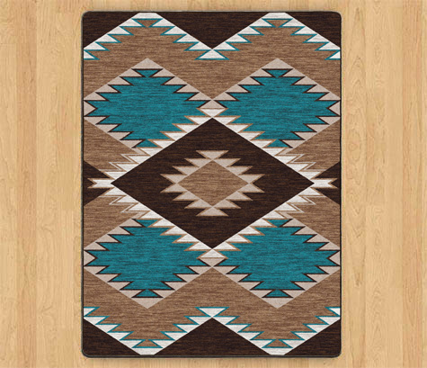 Wrangler Rugs Wrangler Teal Brown Rug On Sale - SW Rugs Depot